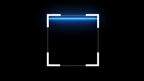Blue laser scanner beam in square frame. Vidéo 331897775