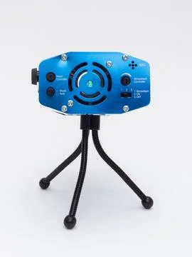Blue laser stage light projector on tripod Stock Photos