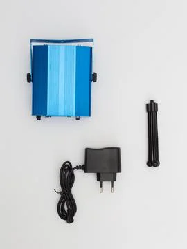 Blue laser stage light projector on tripod Stock Photos