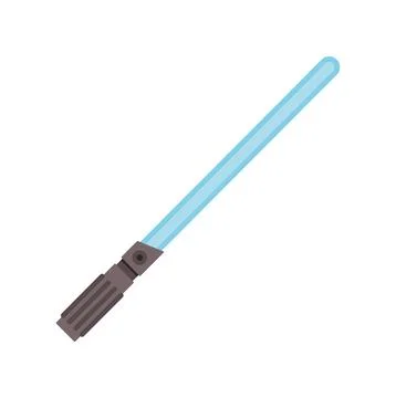 Blue laser sword icon representing science fiction weaponry Stock Illustration