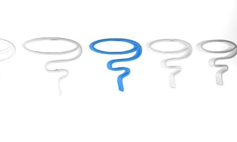Blue Lasso icon isolated on white background. Minimalism concept. 3D render.. Stock Illustration