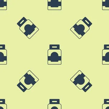 Blue Laundry detergent for automatic wash machine icon isolated seamless pattern Illustrazione stock