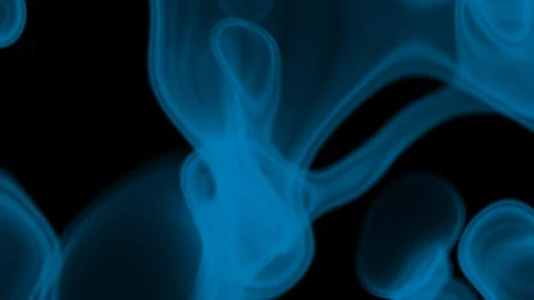 Blue lava-like blobs against the black background looping UHD 3D animation Video stock 106549488