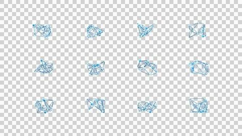 Blue Layered Network Archipelago Isolated on Transparent Background Stock Illustration