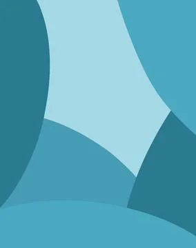 Blue Layered Organic Shape Minimal Abstract Background Stock Illustration