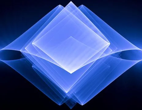 Blue layered rhombus Stock Illustration