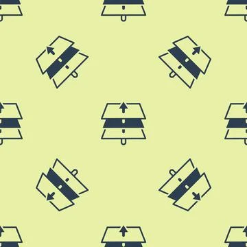 Blue Layers icon isolated seamless pattern on yellow background. Vector Stock Illustration