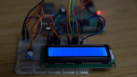 Blue LCD display,4k,Anyone can program Video stock 86035861