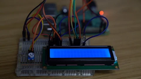 Blue LCD display,4k,Girls can write code Stock Footage 86036515