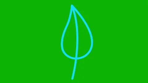 Blue leaf drawn green Stock Footage 246861991
