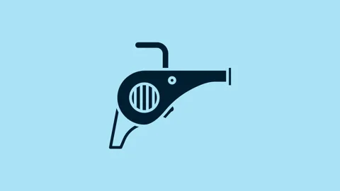 Blue Leaf garden blower icon isolated on blue background. 4K Video motion Stock Footage 231485792