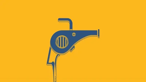 Blue Leaf garden blower icon isolated on orange background. 4K Video motion Stock Footage 234724631