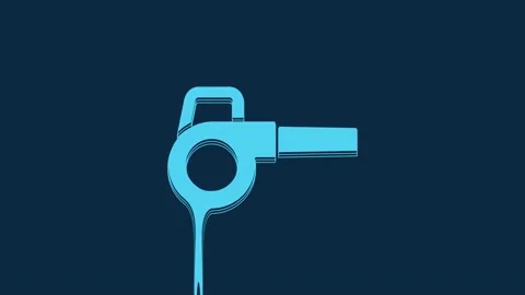Blue Leaf garden blower icon isolated on blue background. 4K Video motion Stock Footage 235774105