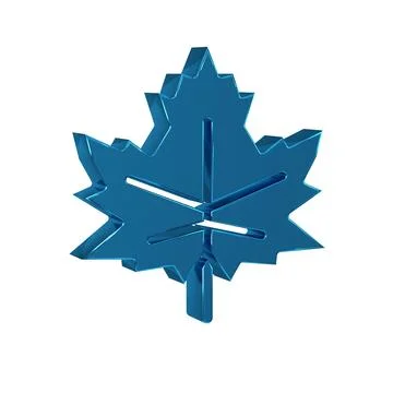 Blue Leaf icon isolated on transparent background. Leaves sign. Fresh natur.. Stock Illustration