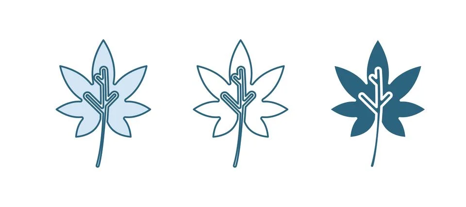 Blue Leaf icon isolated on white background. Leaves sign. Fresh natural pro.. イラスト素材