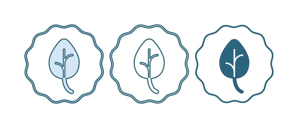 Blue Leaf icon isolated on white background. Leaves sign. Fresh natural pro.. Stock Illustration