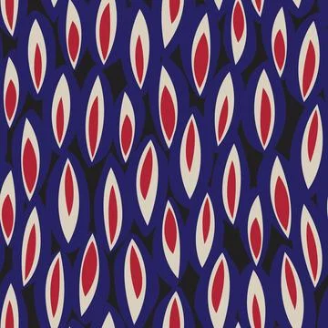 Blue Leaf Seamless Pattern Design Stock Illustration