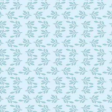 Blue leaf seamless repeat pattern vector design イラスト素材