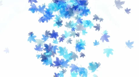 Blue leafs falling pattern symbol dream vision idea creativity. Stock Footage 951853