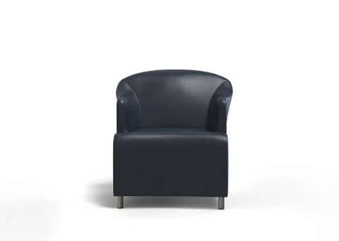 Blue leather armchair - 3D render Stock Illustration