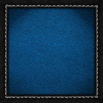 Blue leather background with black border Stock-Fotos
