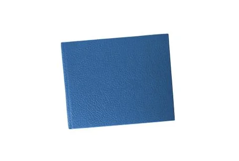 Blue leather case notebook isolated on white Stock Photos