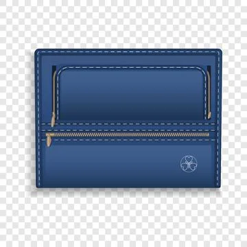 Blue leather folder icon, realistic style Illustrazione stock