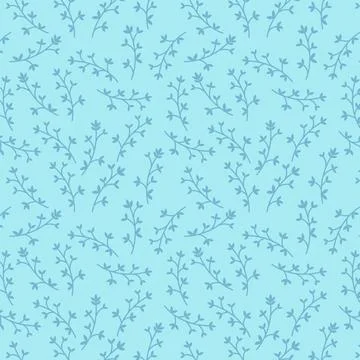 Blue Leaves Decorative Pattern Abstract Background Stock Illustration