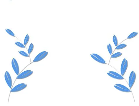 Blue leaves on white background Stock Illustration