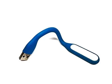 Blue LED light stick that can be used as a power bank, white background Stock Photos