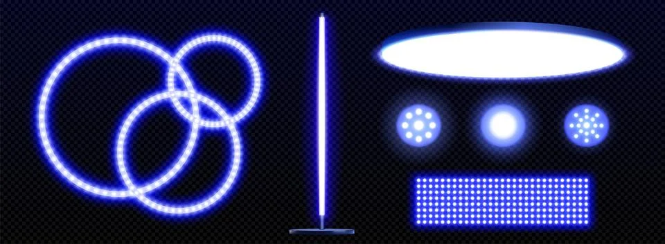 Blue led light strip elements イラスト素材