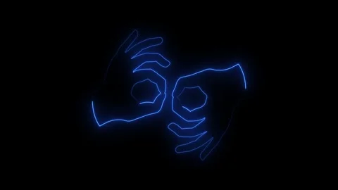 Blue LED light trails forming abstract shapes in dark setting Stock Footage 346191505
