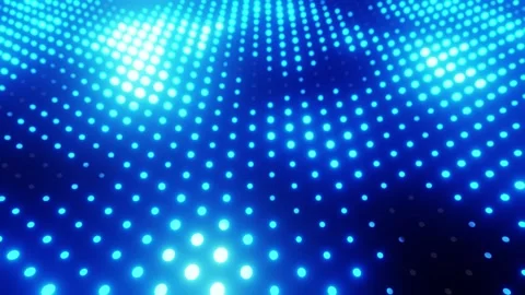 Blue LED lights pulse across a curved digital surface Stock Footage 341782893