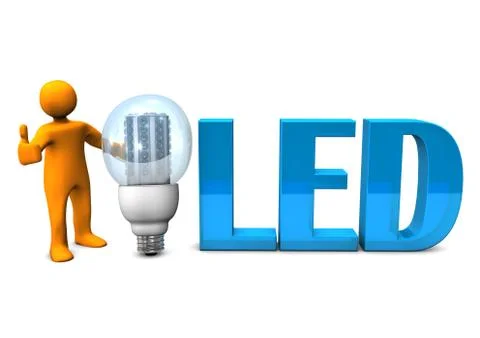 Blue led ok Stock Illustration