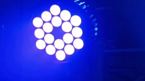Blue LED Spotlight Flashing Stock Footage 301950559