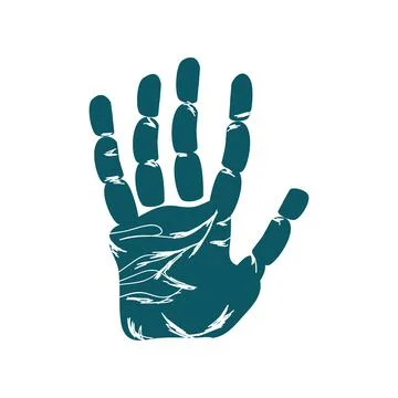 Blue left hand print Stock Illustration
