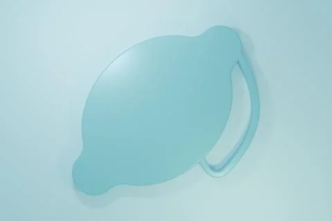 Blue Lemon icon isolated on blue background. Minimalism concept. 3D render .. Stock Illustration