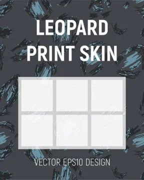 Blue leopard print skin. Stock Illustration