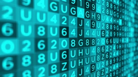 Blue Letter and Number background flickering fast - knowledge technology concept Stock Footage 84077397