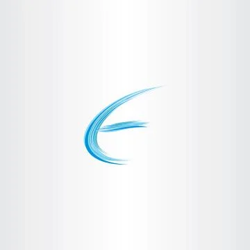 Blue letter e water wave icon Stock Illustration