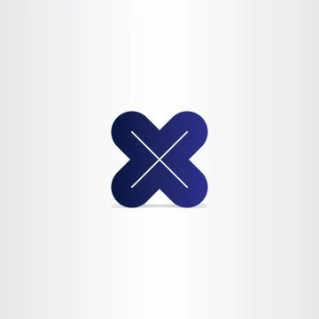 Blue letter x logotype vector Illustrazione stock