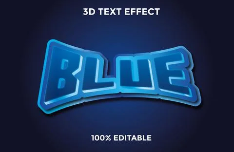 Blue letting text effect design, blue 3d text effect vector design Stock Illustration
