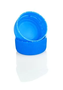 Blue lids with reflection isolated Stock Photos