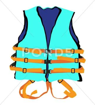 Blue life jacket Stock Illustration