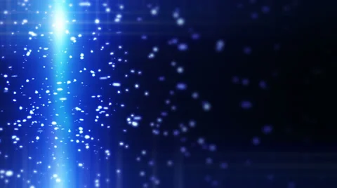 Blue light beam and particles flying around loop Stock Footage 32196797