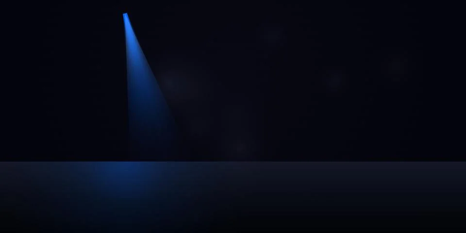 Blue light beam in dark space Stock Illustration