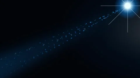 Blue Light Beam with Floating Particles on Black Background Stock Footage 341806614