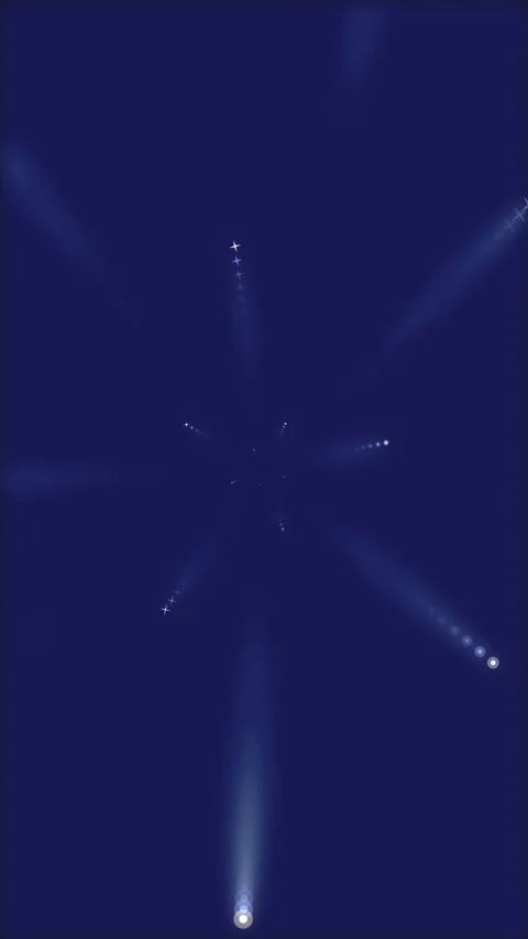 Blue light beam loop motion graphic with dark glowing particle effect Stock Footage 346644691