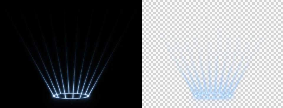 Blue Light Beam Rays From Circular Portal Stage Futuristic Energy Glow Spotlight Stock Illustration