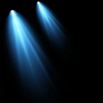 Blue light beams on black background Stock Illustration